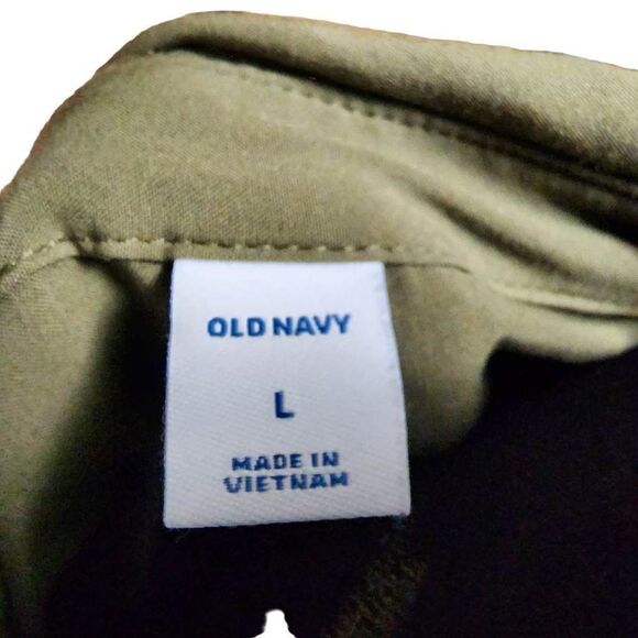 Old Navy Green Large Collared Cropped Rayon Top - Picture 2 of 9